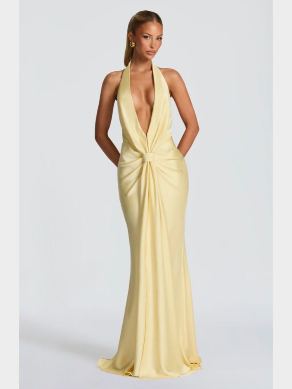 BABYBOO Linette Gown Lemon Yellow Maxi NWT XS